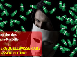 DIE ABZOCKE DES TELEGRAM-KARTELLS: Von angeblichem Bergquellwasser aus der Wasserleitung!