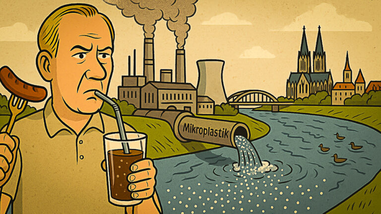 Plastikflut von oben: Wie Chemiekonzerne den Rhein marinieren und der Bürger den Spieß an der Currywurst verliert